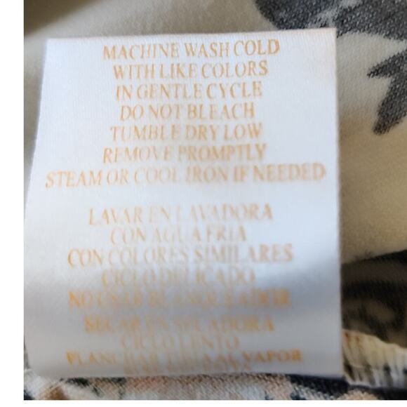 La Cera Floral Wrap Tunic Top Long Sleeve Multicolor 3X Botanical Print Slinky - Picture 5 of 10